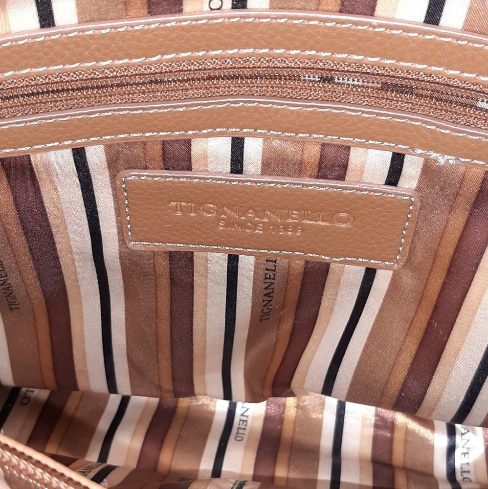 Tignanello Handbag Brown/Tan 12'x10" - Picture 6 of 11